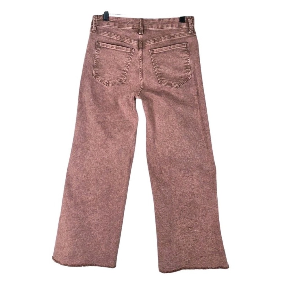 Kut Meg Fab Ab Wide Leg Jeans Womens 6 29x27 High Rise Raw Hem Stretch Mauve - Picture 3 of 16